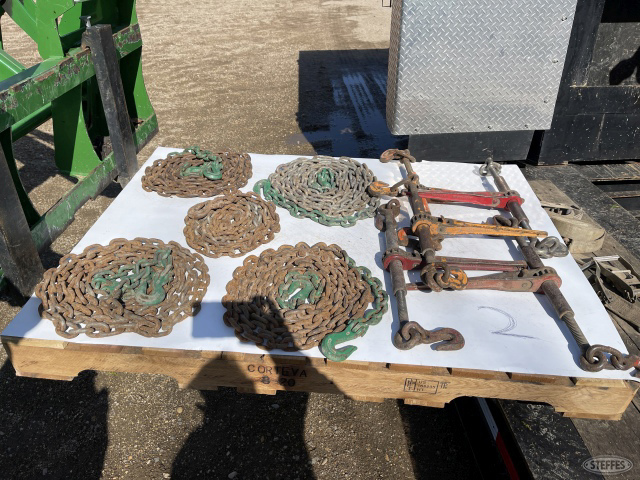 Pallet of #70 chain & ratcheting binders, #2